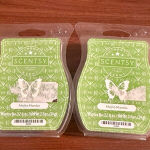 2 Scentsy Mojito Mambo Wax Bars - Vibrant Green